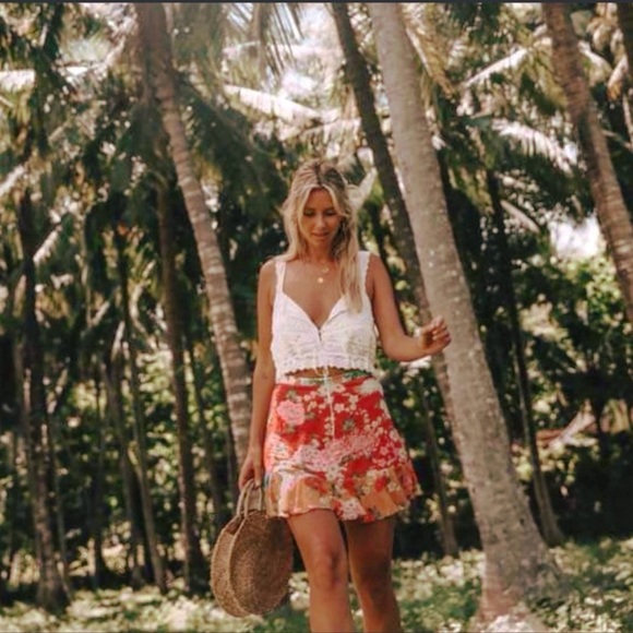 Spell and the gypsy collective vintage Delilah Ruby Mini Skirt M & S - Picture 2 of 8